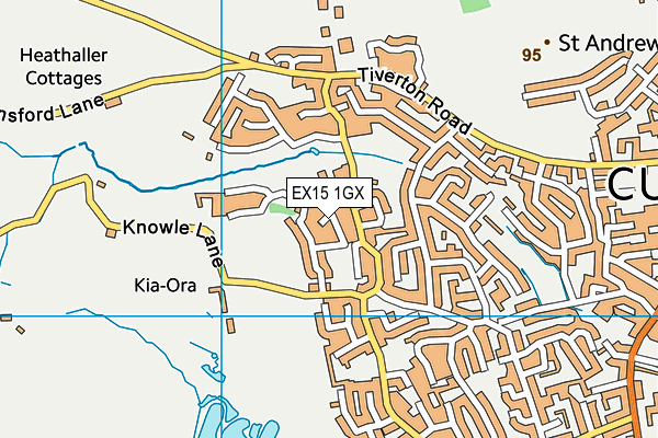 EX15 1GX map - OS VectorMap District (Ordnance Survey)