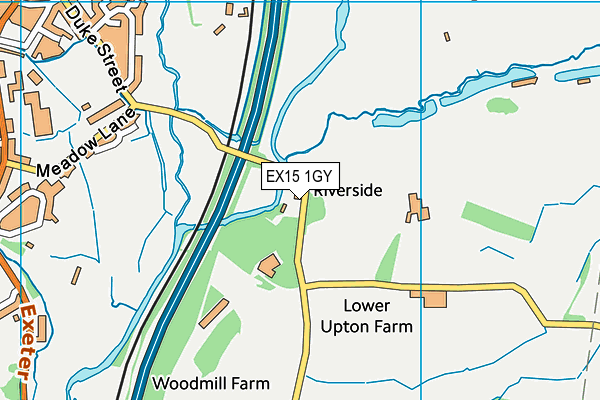 EX15 1GY map - OS VectorMap District (Ordnance Survey)