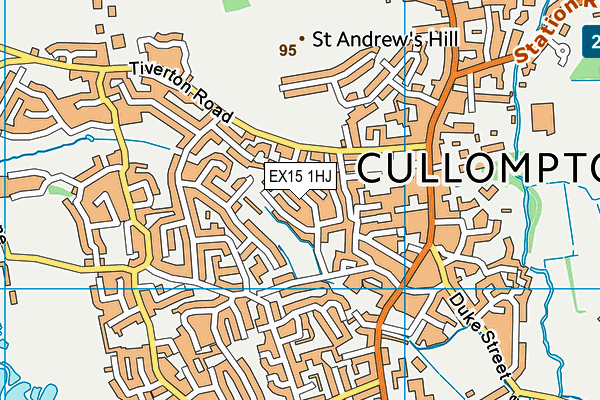 EX15 1HJ map - OS VectorMap District (Ordnance Survey)