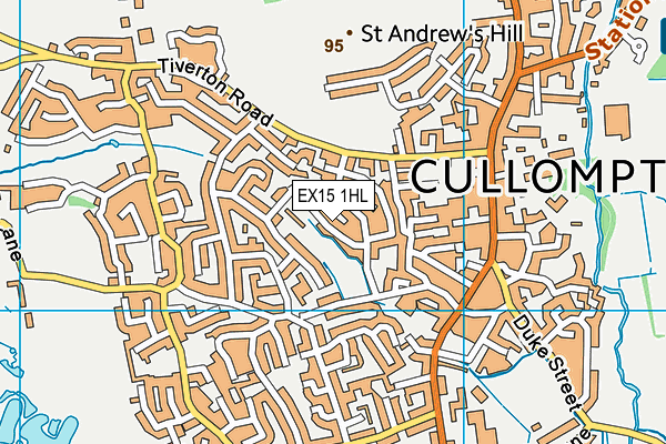 EX15 1HL map - OS VectorMap District (Ordnance Survey)