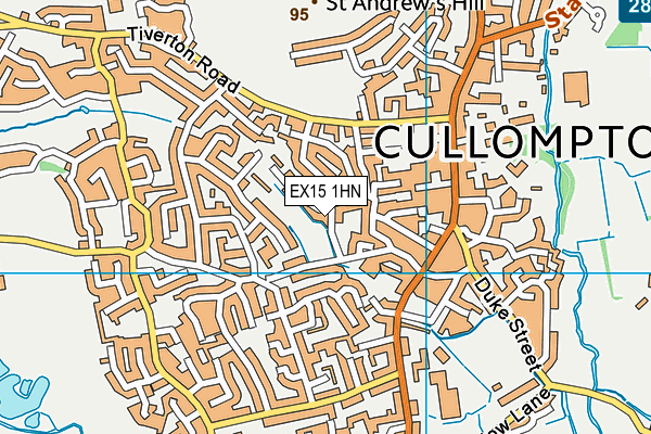 EX15 1HN map - OS VectorMap District (Ordnance Survey)