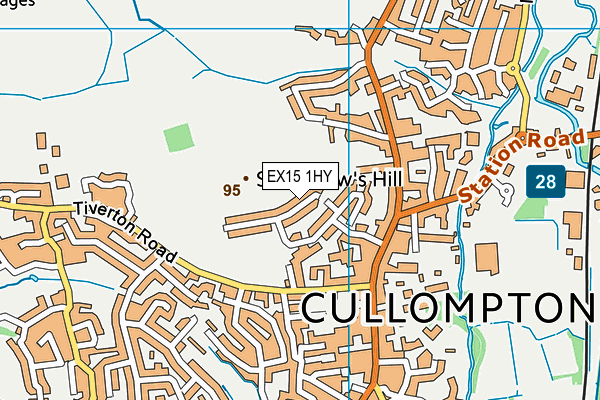 EX15 1HY map - OS VectorMap District (Ordnance Survey)