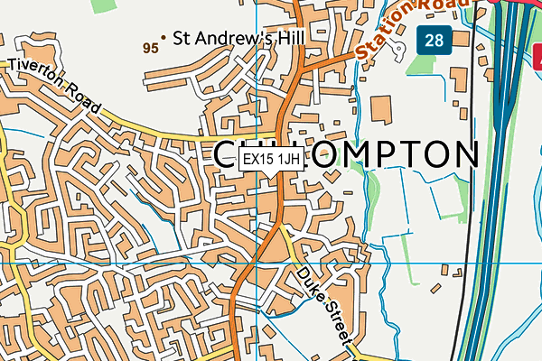 EX15 1JH map - OS VectorMap District (Ordnance Survey)