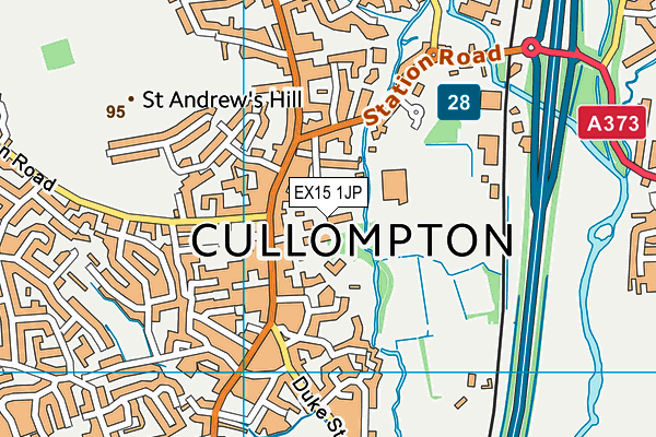 EX15 1JP map - OS VectorMap District (Ordnance Survey)