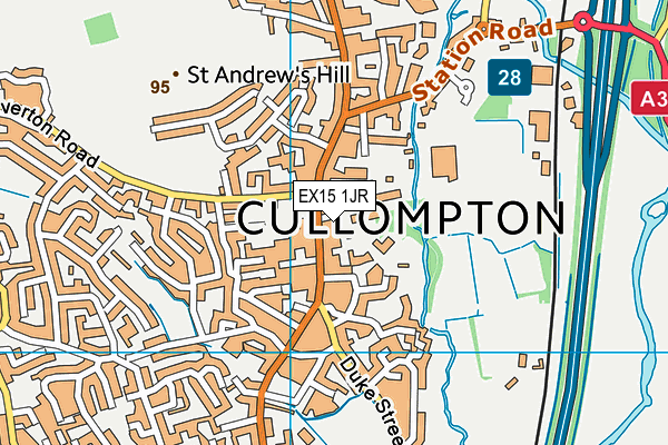 EX15 1JR map - OS VectorMap District (Ordnance Survey)