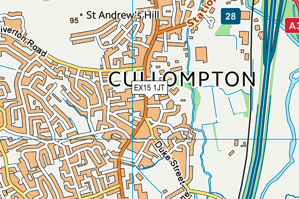 Map of CHARCOAL GRILL (CULLOMPTON) LTD at district scale