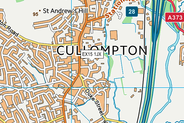 EX15 1JX map - OS VectorMap District (Ordnance Survey)