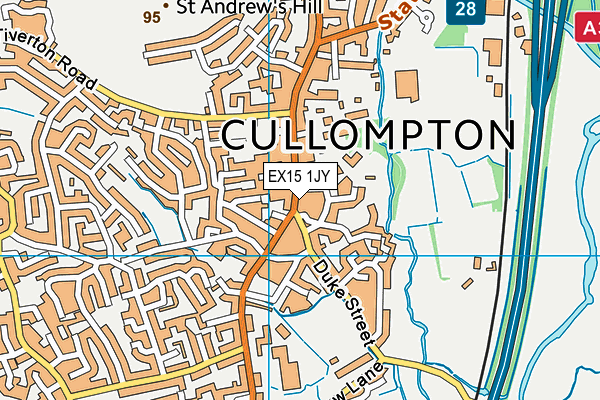 EX15 1JY map - OS VectorMap District (Ordnance Survey)