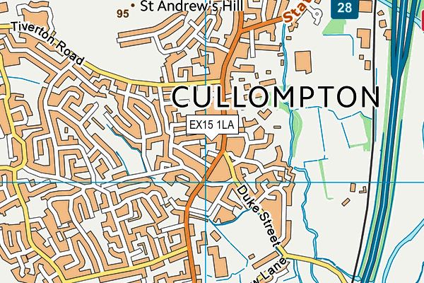 EX15 1LA map - OS VectorMap District (Ordnance Survey)