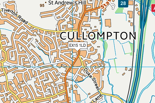 EX15 1LD map - OS VectorMap District (Ordnance Survey)