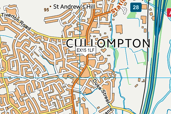 EX15 1LF map - OS VectorMap District (Ordnance Survey)