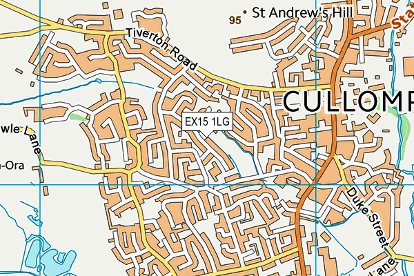 EX15 1LG map - OS VectorMap District (Ordnance Survey)