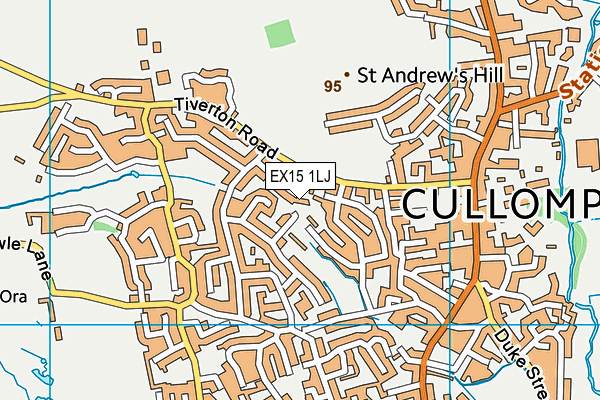 EX15 1LJ map - OS VectorMap District (Ordnance Survey)