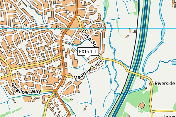 EX15 1LL map - OS VectorMap District (Ordnance Survey)
