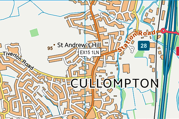 EX15 1LN map - OS VectorMap District (Ordnance Survey)