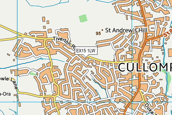 EX15 1LW map - OS VectorMap District (Ordnance Survey)