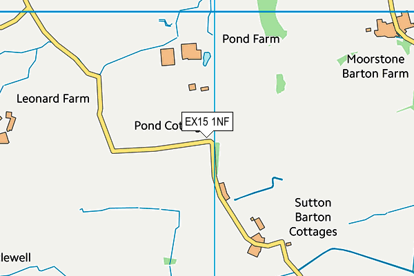 EX15 1NF map - OS VectorMap District (Ordnance Survey)