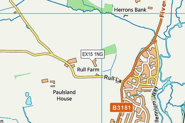 EX15 1NG map - OS VectorMap District (Ordnance Survey)