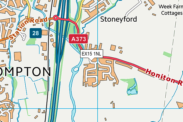 EX15 1NL map - OS VectorMap District (Ordnance Survey)