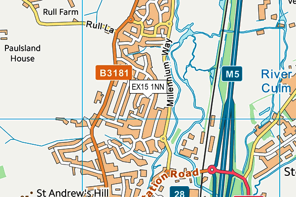 EX15 1NN map - OS VectorMap District (Ordnance Survey)