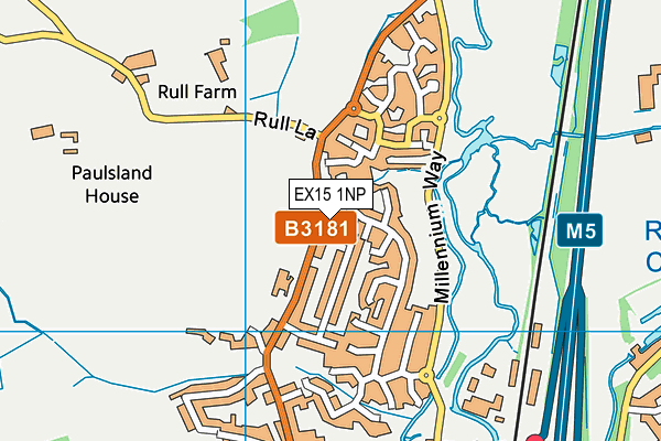 EX15 1NP map - OS VectorMap District (Ordnance Survey)