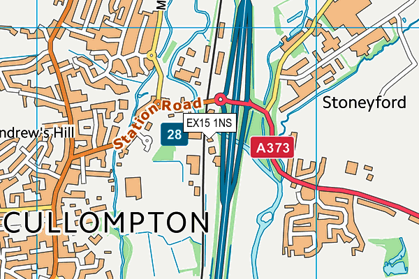 EX15 1NS map - OS VectorMap District (Ordnance Survey)