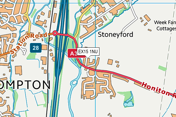 EX15 1NU map - OS VectorMap District (Ordnance Survey)