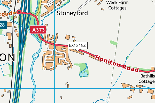 EX15 1NZ map - OS VectorMap District (Ordnance Survey)