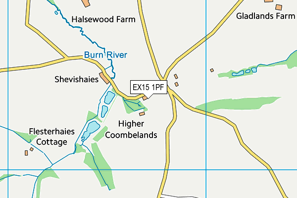 EX15 1PF map - OS VectorMap District (Ordnance Survey)