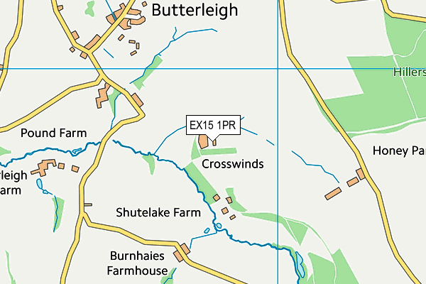 EX15 1PR map - OS VectorMap District (Ordnance Survey)