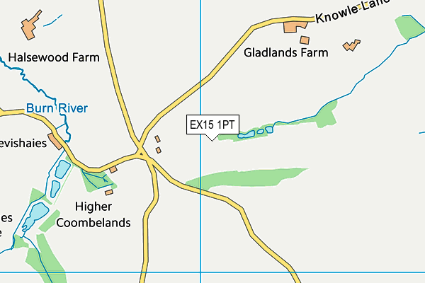 EX15 1PT map - OS VectorMap District (Ordnance Survey)