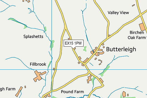 EX15 1PW map - OS VectorMap District (Ordnance Survey)