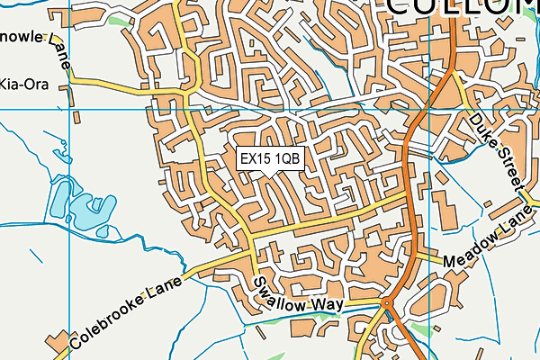 EX15 1QB map - OS VectorMap District (Ordnance Survey)
