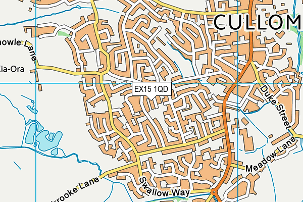 EX15 1QD map - OS VectorMap District (Ordnance Survey)