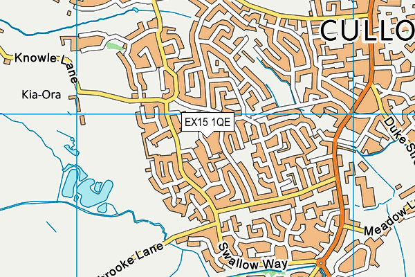 EX15 1QE map - OS VectorMap District (Ordnance Survey)