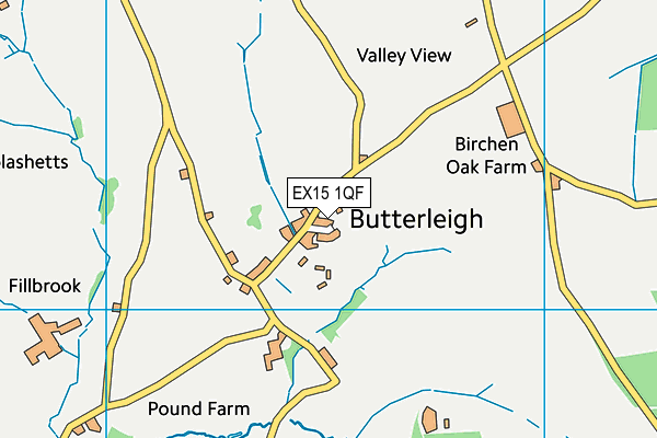 EX15 1QF map - OS VectorMap District (Ordnance Survey)