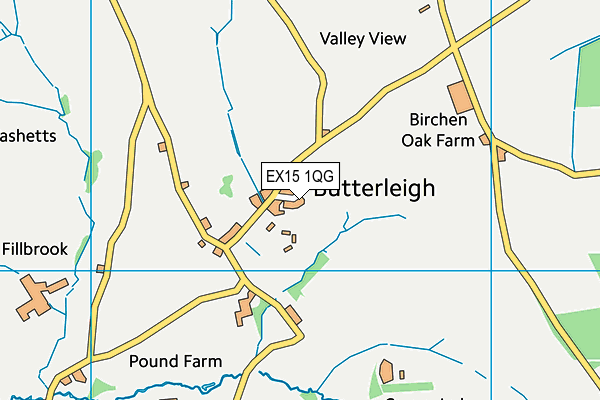 EX15 1QG map - OS VectorMap District (Ordnance Survey)