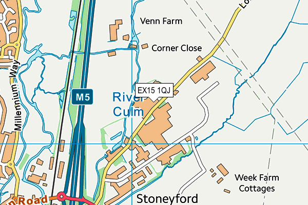 EX15 1QJ map - OS VectorMap District (Ordnance Survey)