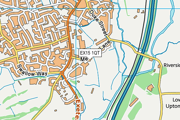 EX15 1QT map - OS VectorMap District (Ordnance Survey)