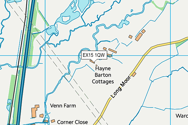 EX15 1QW map - OS VectorMap District (Ordnance Survey)