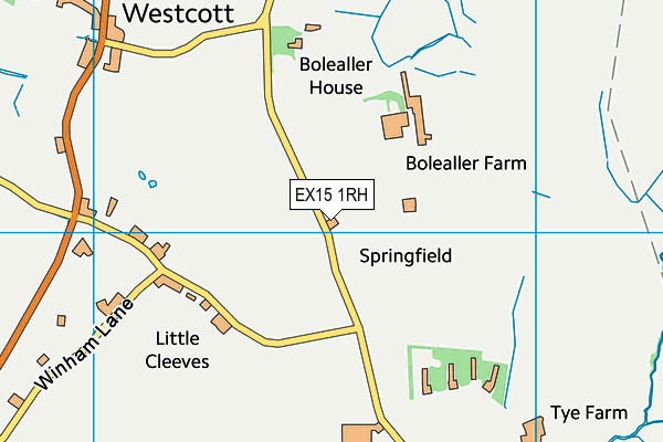 EX15 1RH map - OS VectorMap District (Ordnance Survey)