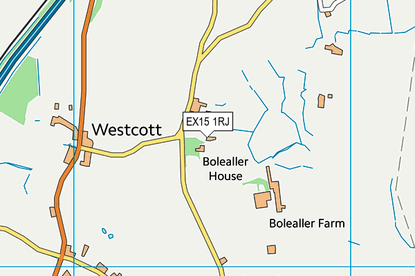 EX15 1RJ map - OS VectorMap District (Ordnance Survey)