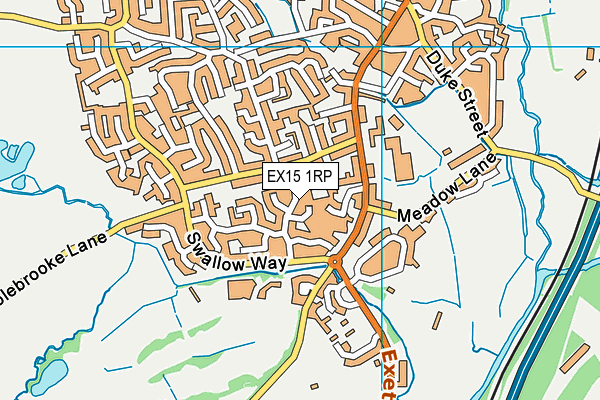 EX15 1RP map - OS VectorMap District (Ordnance Survey)
