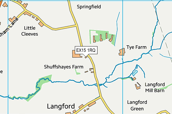 EX15 1RQ map - OS VectorMap District (Ordnance Survey)