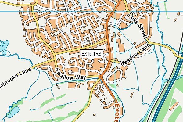 EX15 1RS map - OS VectorMap District (Ordnance Survey)