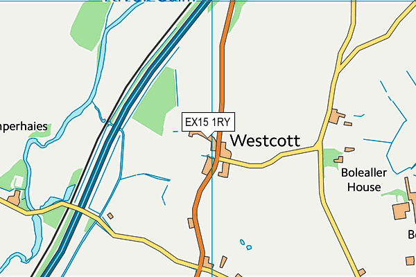 EX15 1RY map - OS VectorMap District (Ordnance Survey)