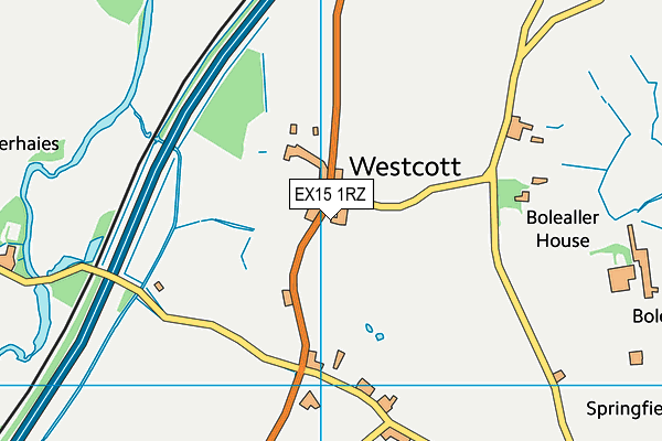EX15 1RZ map - OS VectorMap District (Ordnance Survey)