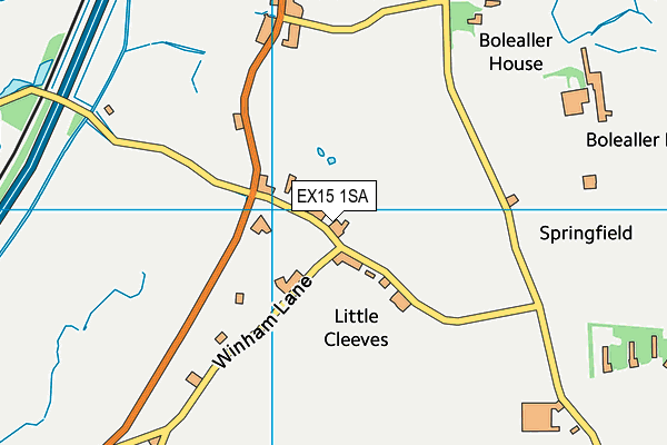 EX15 1SA map - OS VectorMap District (Ordnance Survey)