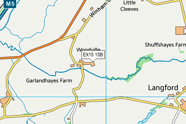 EX15 1SB map - OS VectorMap District (Ordnance Survey)