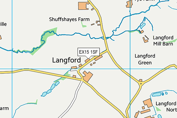 EX15 1SF map - OS VectorMap District (Ordnance Survey)